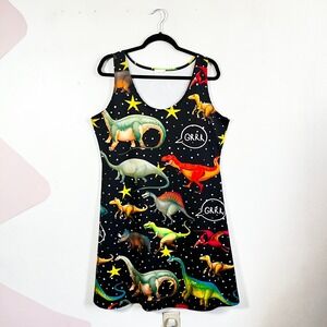 CowCow Dinosaur Print Skater Dress‎ Sz 3XL Ms. Frizzle Quirky Teacher
